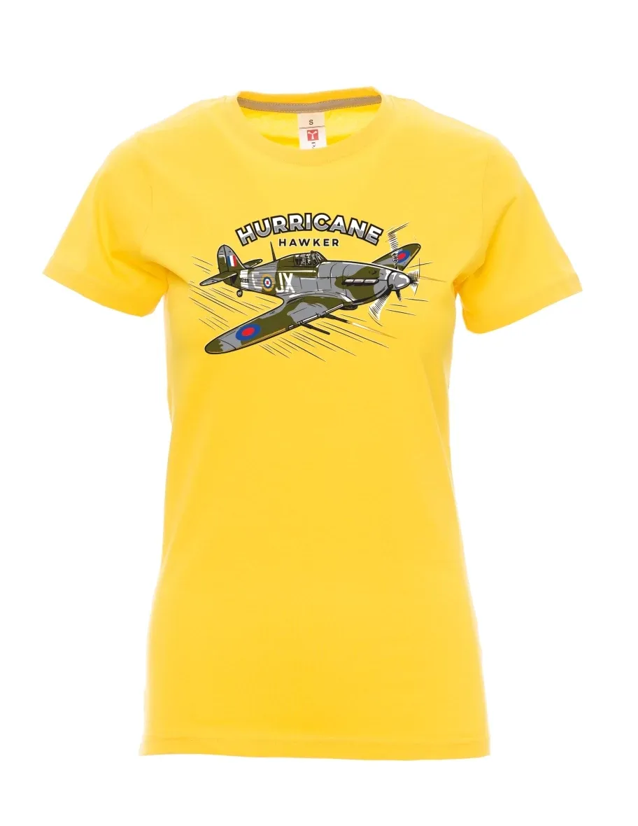 Damski t-shirt żółty Samolot Hurricane Hawker