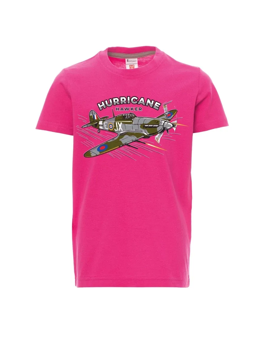 Dziecięcy t-shirt różowy Samolot Hurricane Hawker