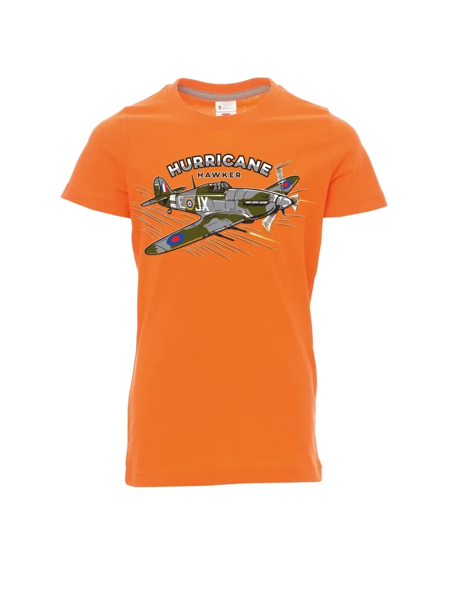 Dziecięcy t-shirt pomarańczowy Samolot Hurricane Hawker