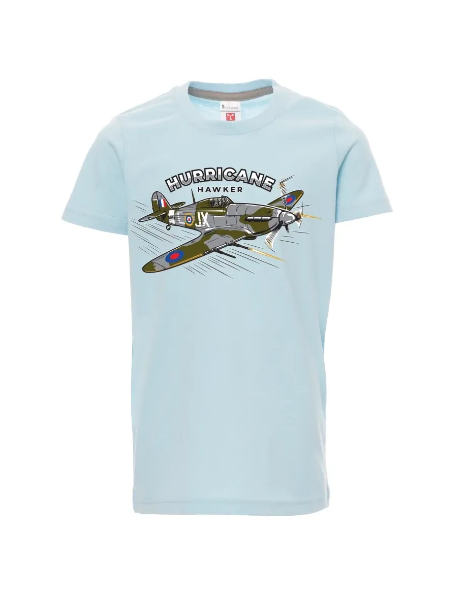 Dziecięcy t-shirt niebieski Samolot Hurricane Hawker