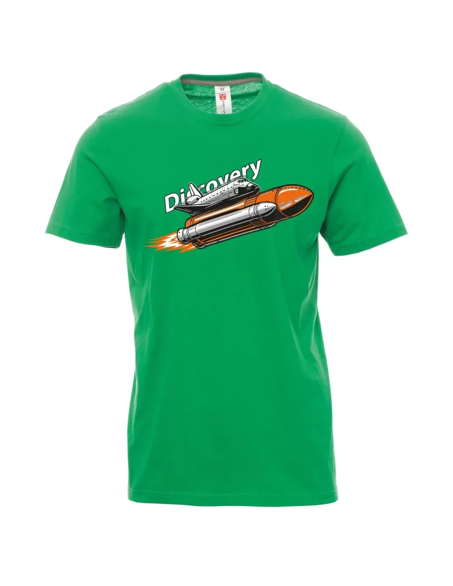 Męski t-shirt zielony Wahadłowiec Discovery