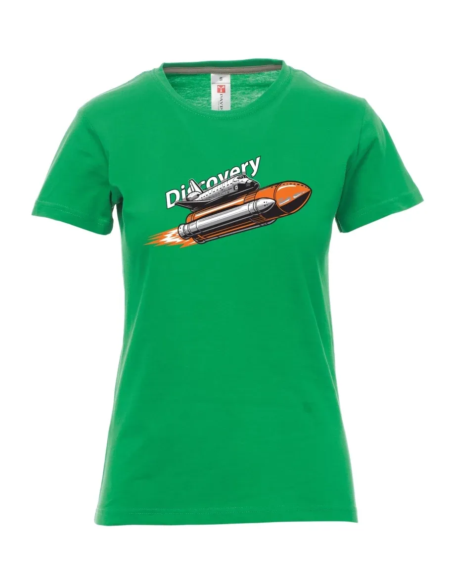 Damski t-shirt zielony Wahadłowiec Discovery