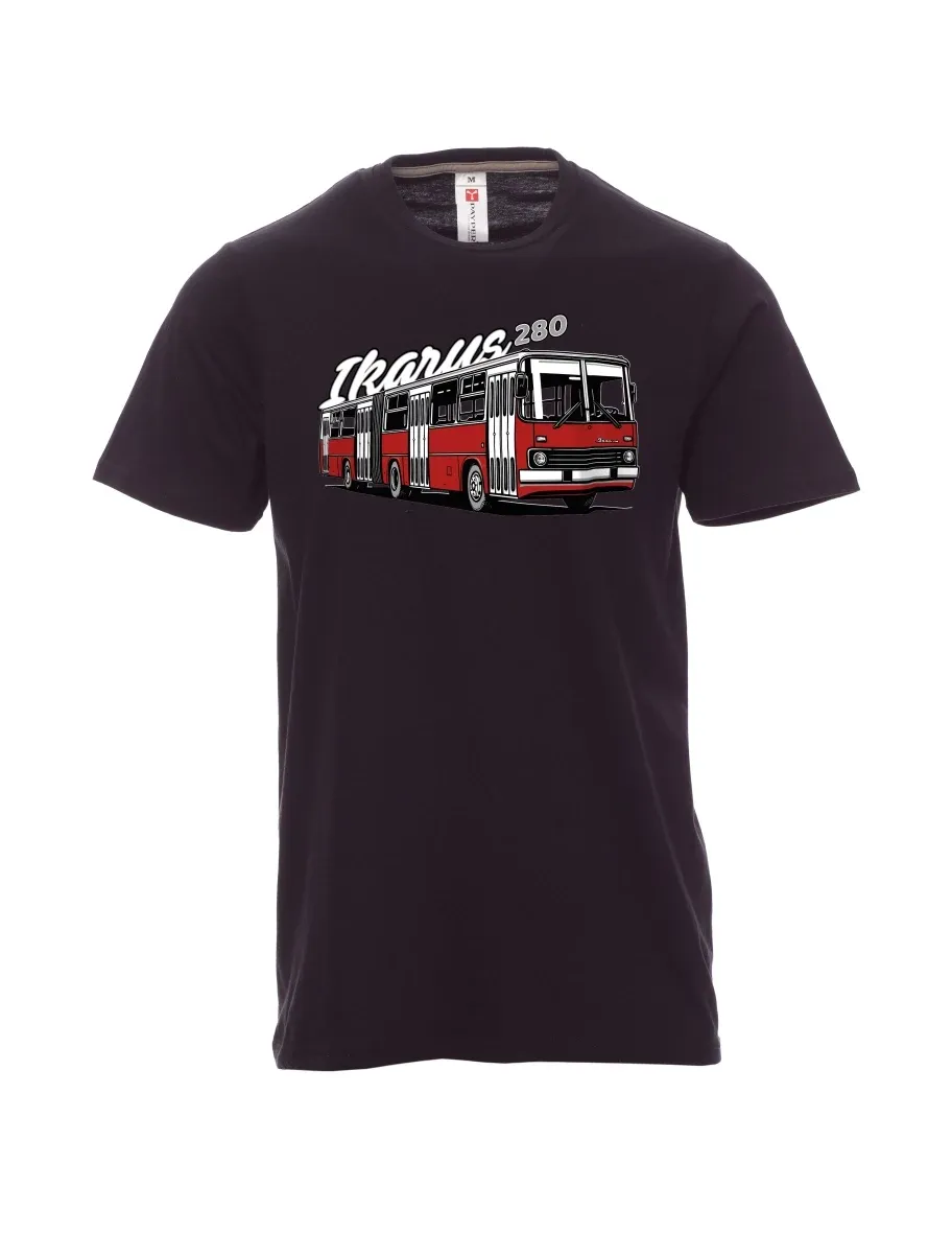 Męski t-shirt czarny Autobus Ikarus 280
