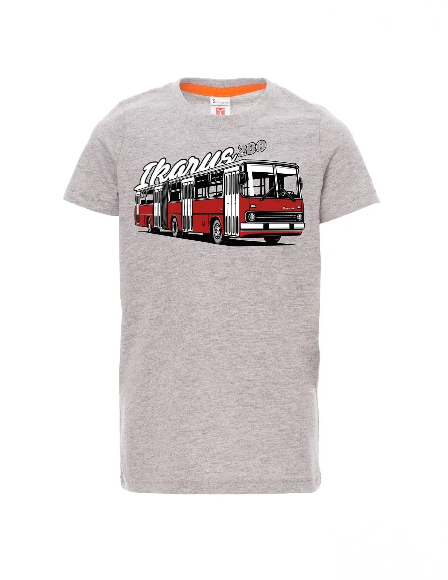 Dziecięcy t-shirt szary melange Autobus Ikarus 280