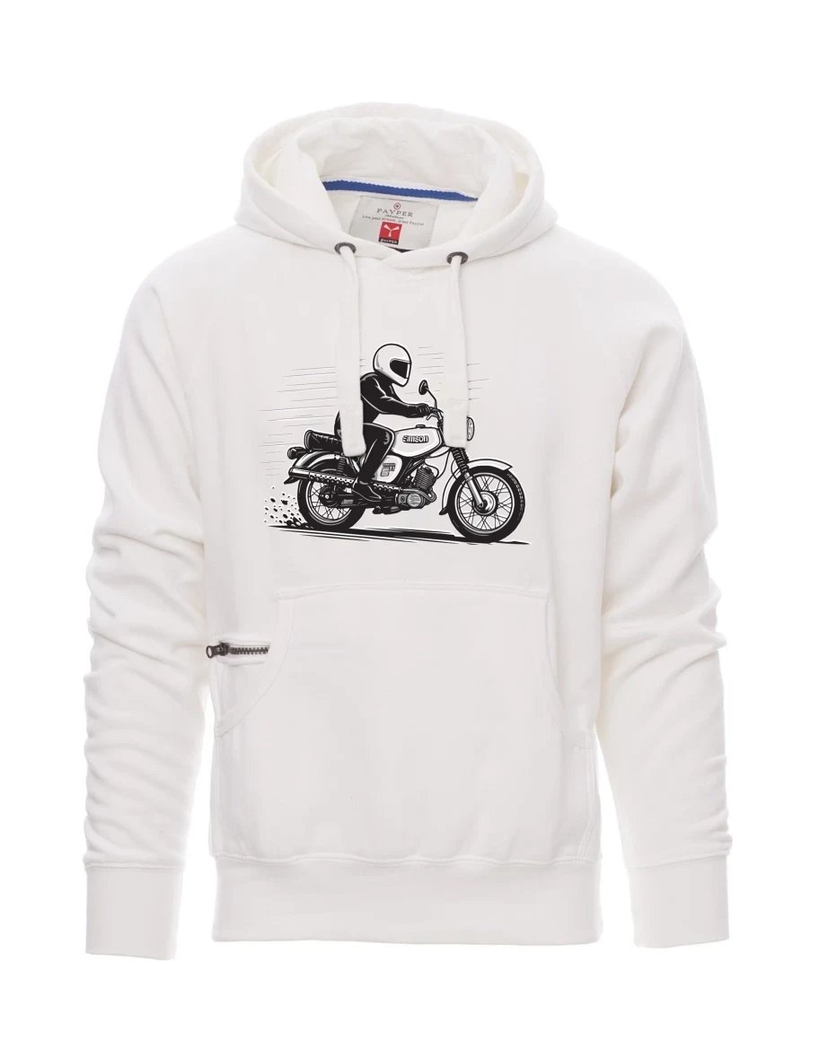 Męska bluza biała Motocykl Enduro S51