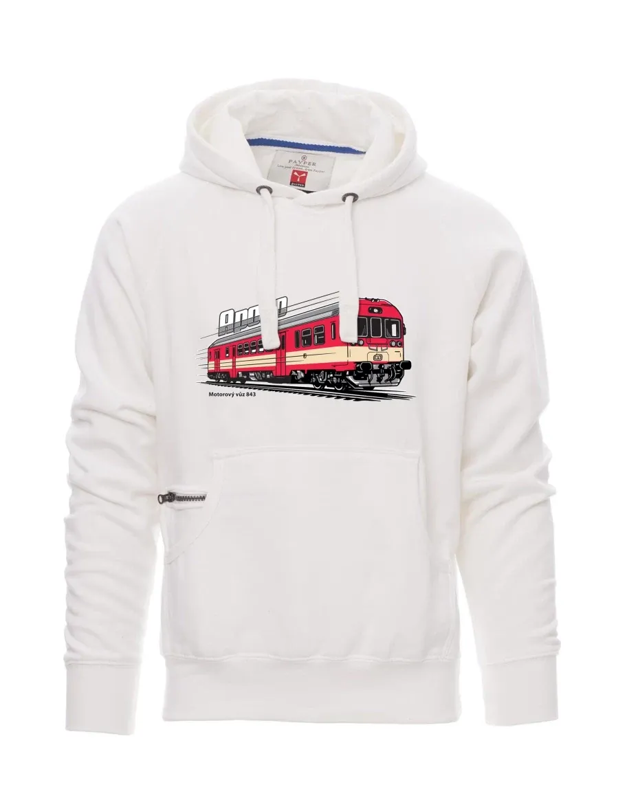 Męska bluza biała Wagon silnikowy 843 „Apollo“