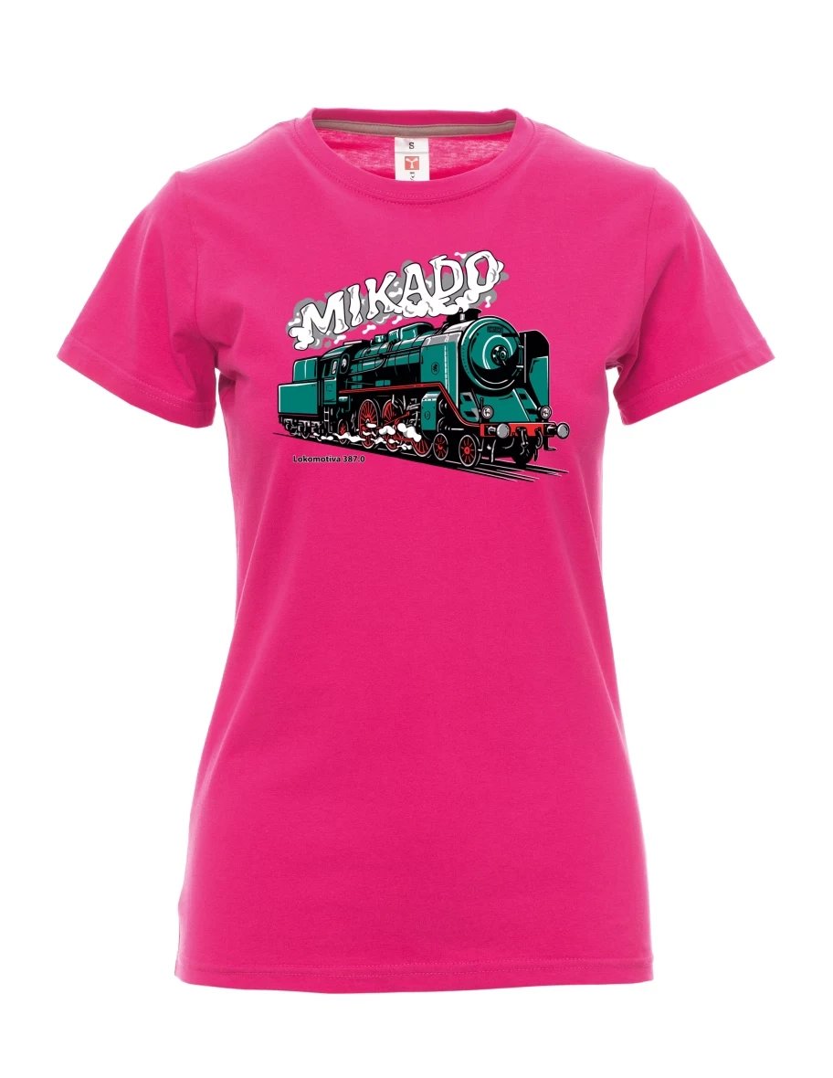 Damski t-shirt różowy Lokomotywa 387.0 „MIKADO“