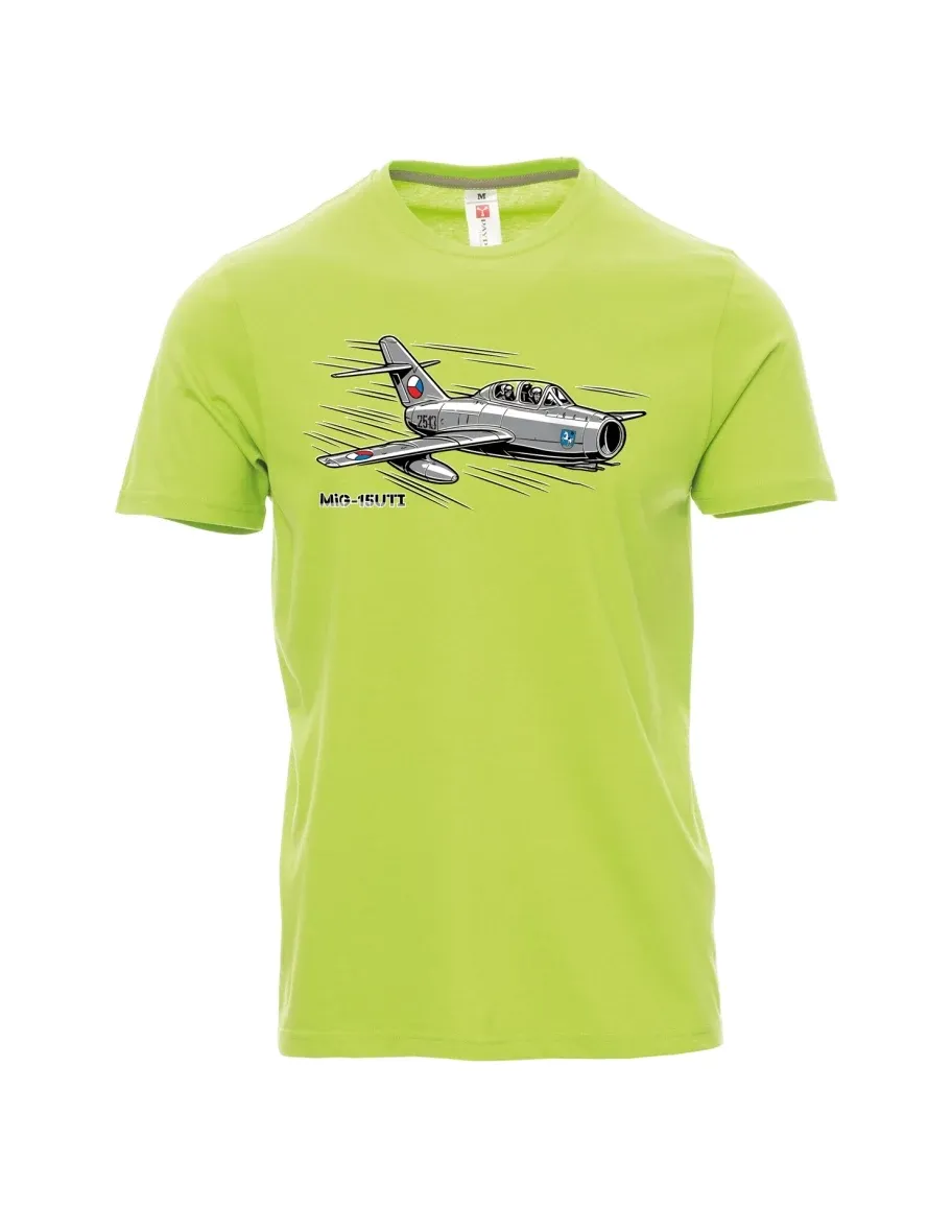 Męski t-shirt jasno zielony Samolot MiG-15UTI