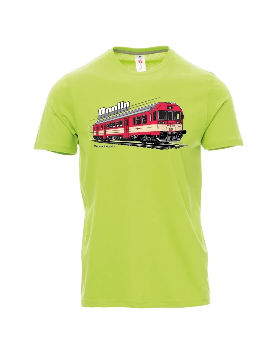 Męski t-shirt jasno zielony Wagon silnikowy 843 „Apollo“