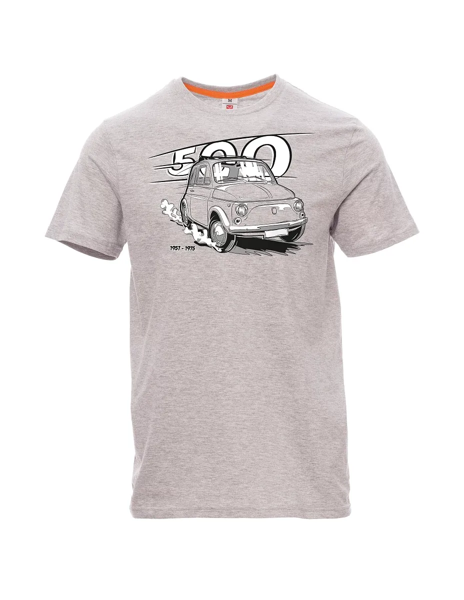Męski t-shirt szary melanż Włoski weteran F 500