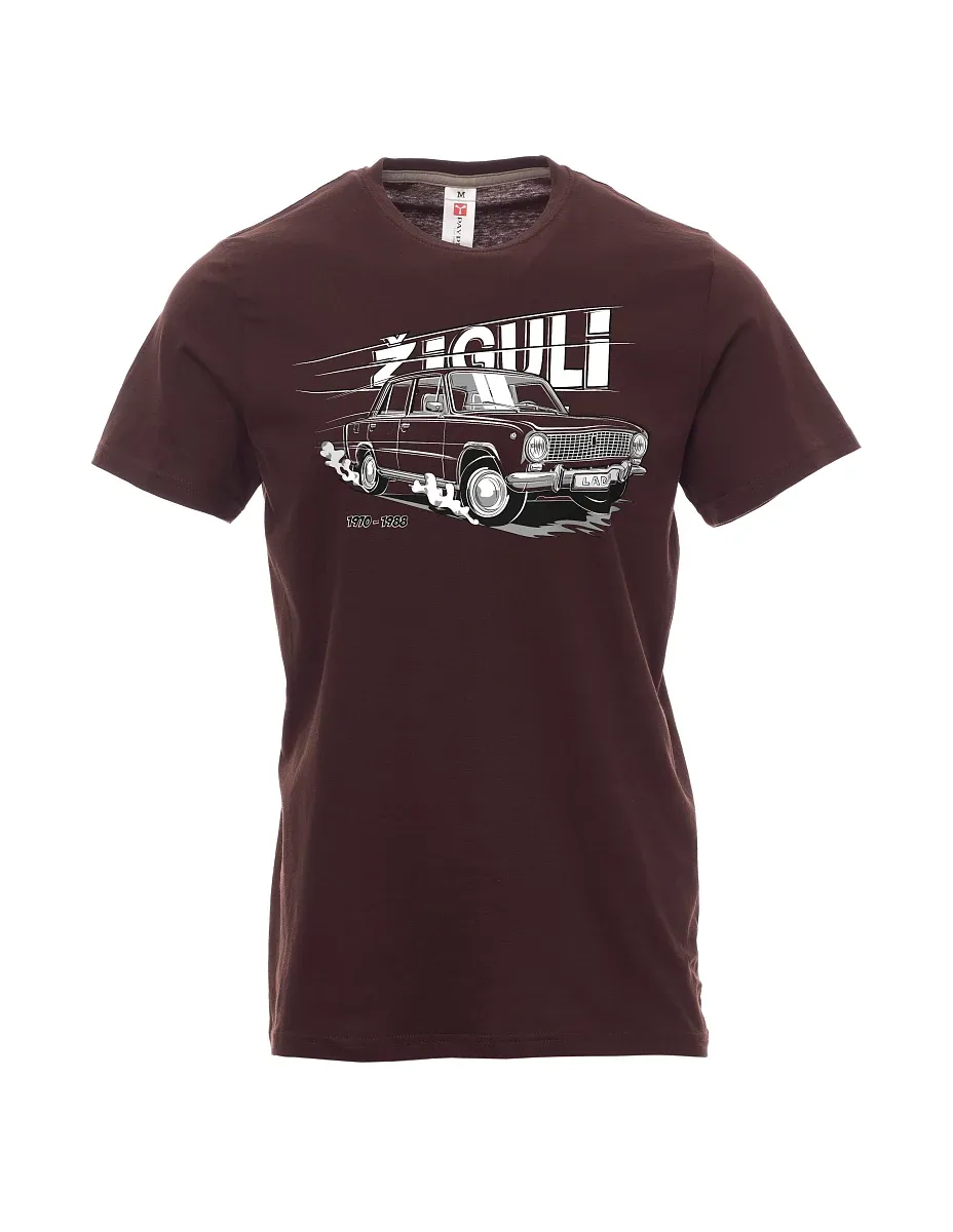 Męski t-shirt ciemny brąz Lada-Žiguli