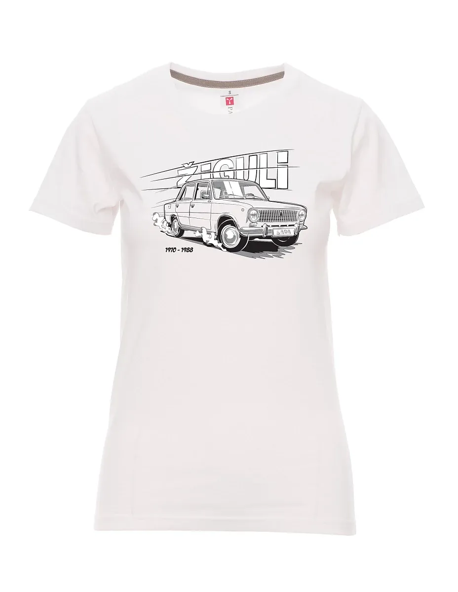 Damski t-shirt biały Lada-Žiguli