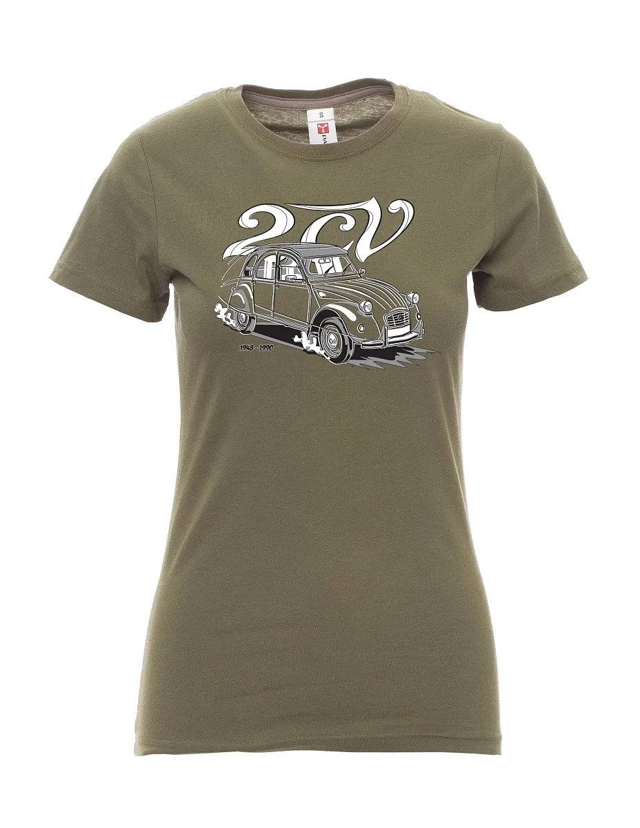 Damski t-shirt khaki 2CV