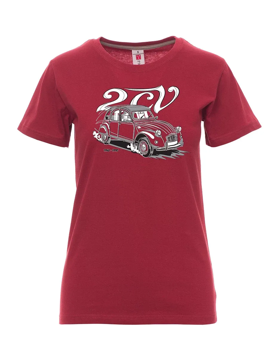 Damski t-shirt bordowy 2CV