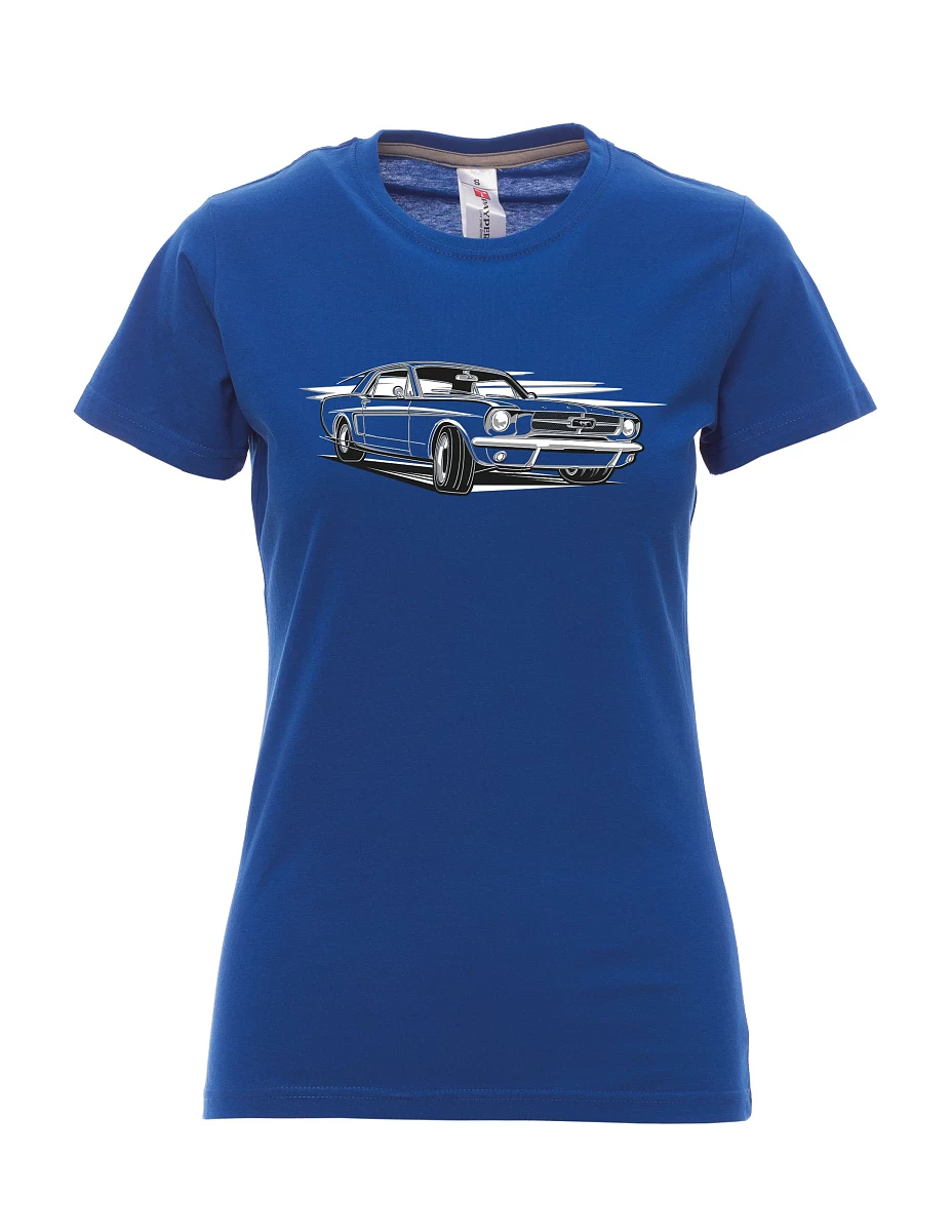 Damski t-shirt królewski niebieski Mustang