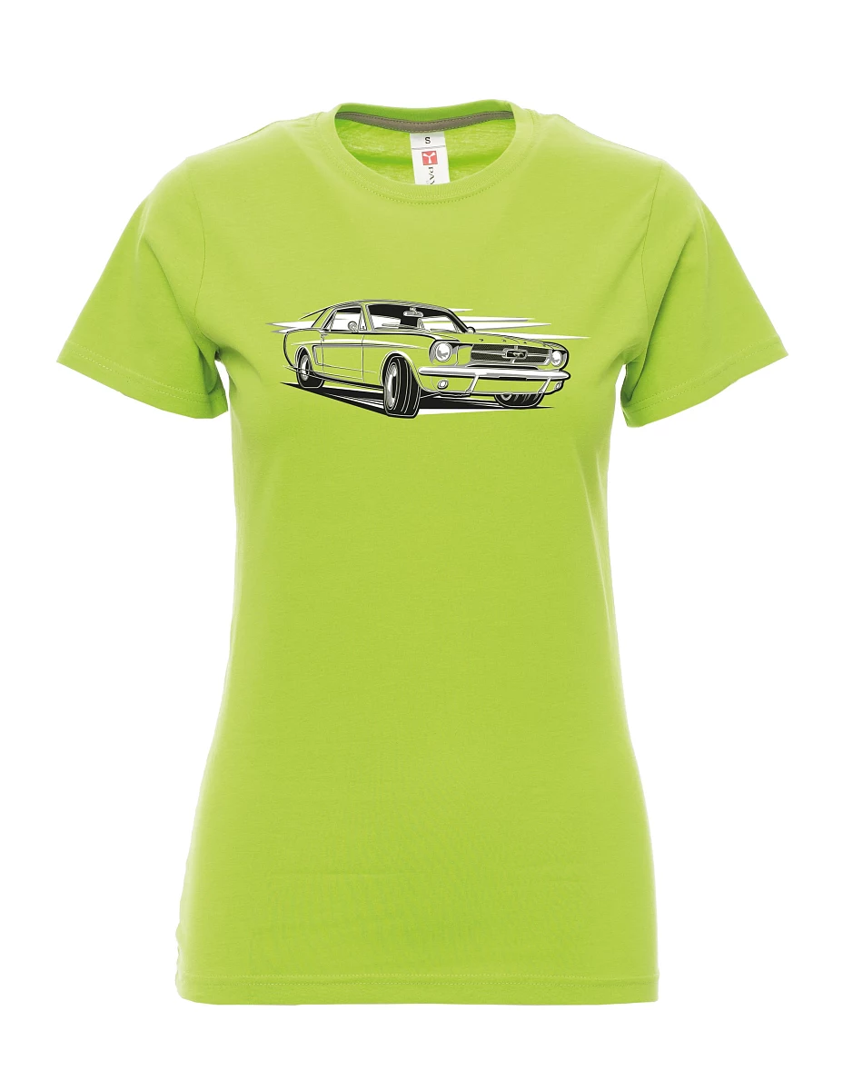 Damski t-shirt limetkowy Mustang