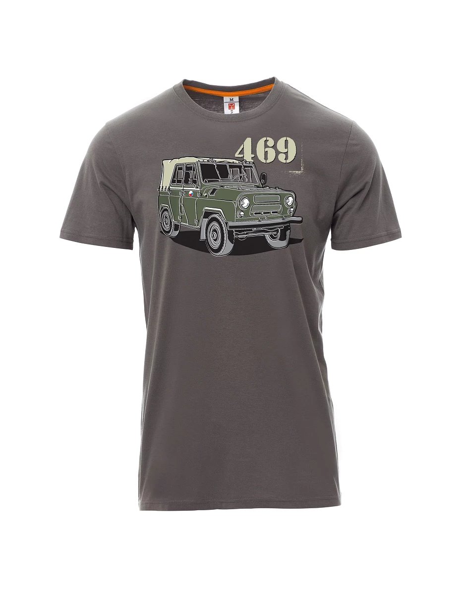 Męski t-shirt szary UAZ 469 Czeska flaga