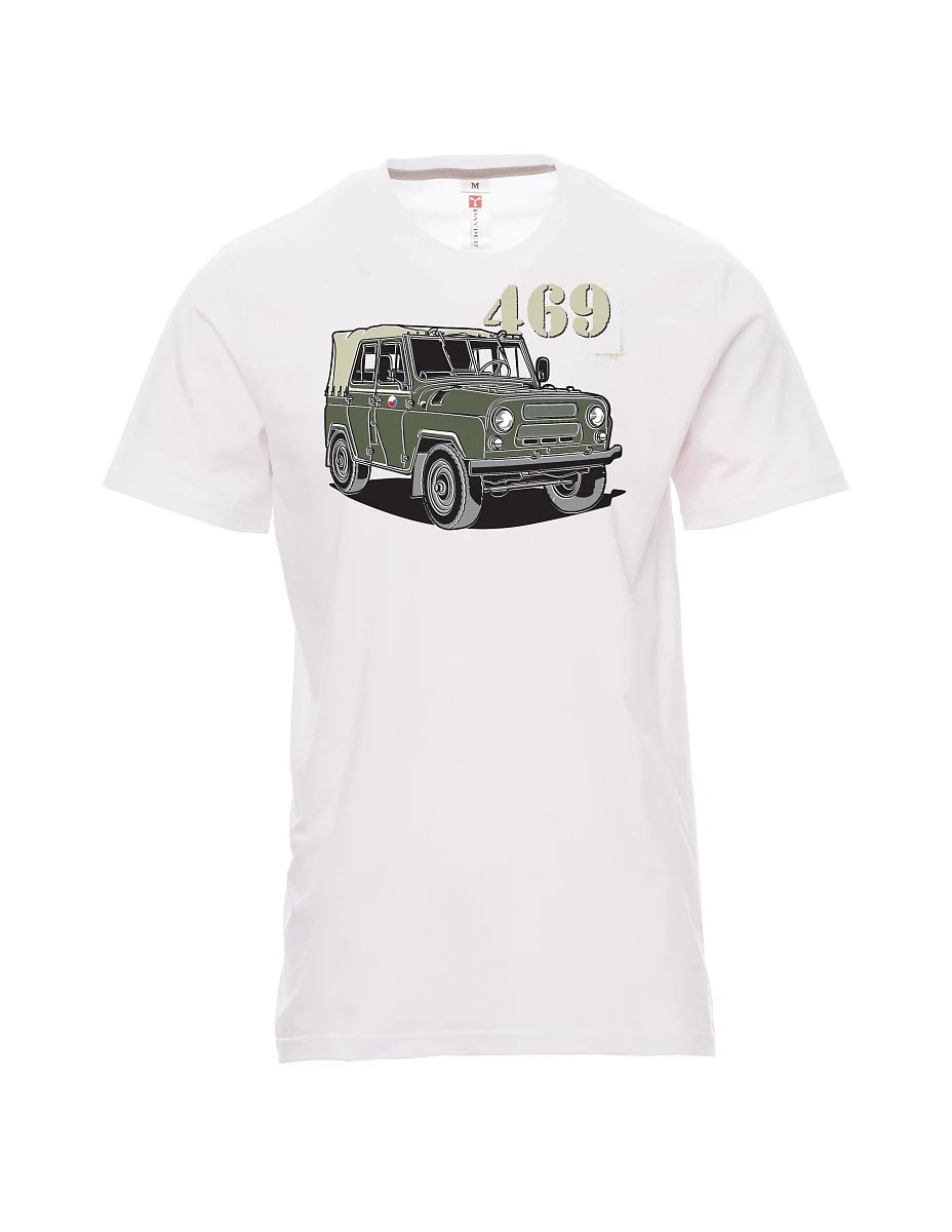 Męski t-shirt biały UAZ 469 Czeska flaga