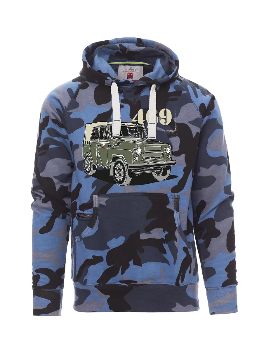 Męska bluza kamuflaż niebieski  UAZ 469 Czeska flaga