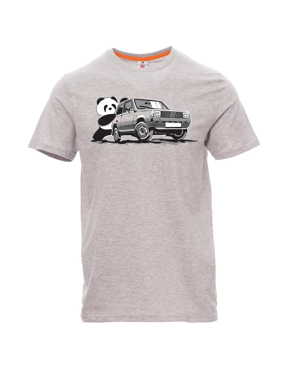 Męski t-shirt szary melanż Włoski weteran F Panda