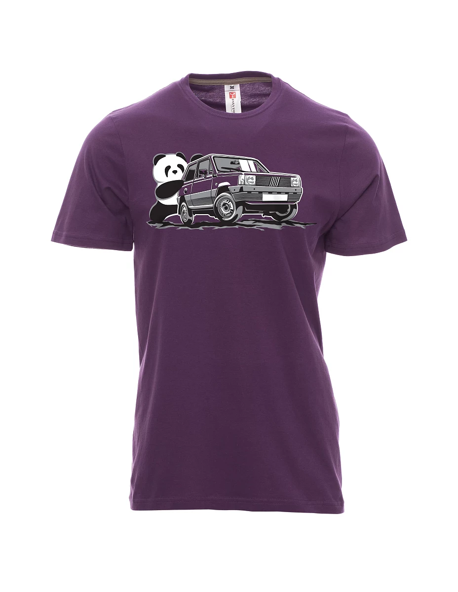 Męski t-shirt purpurowy Włoski weteran F Panda