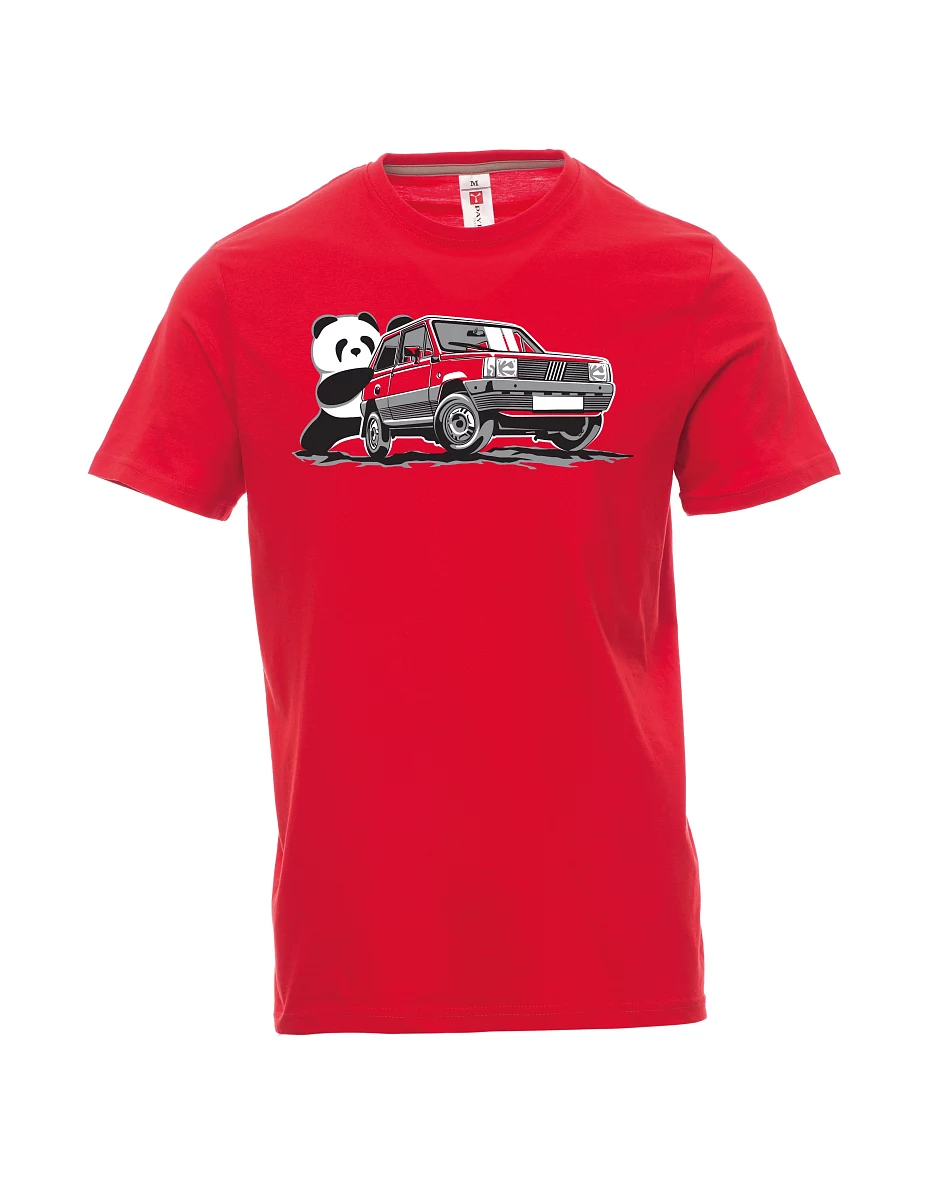 Męski t-shirt czerwony Włoski weteran F Panda
