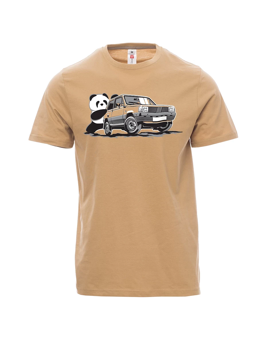 Męski t-shirt brązowy Włoski weteran F Panda