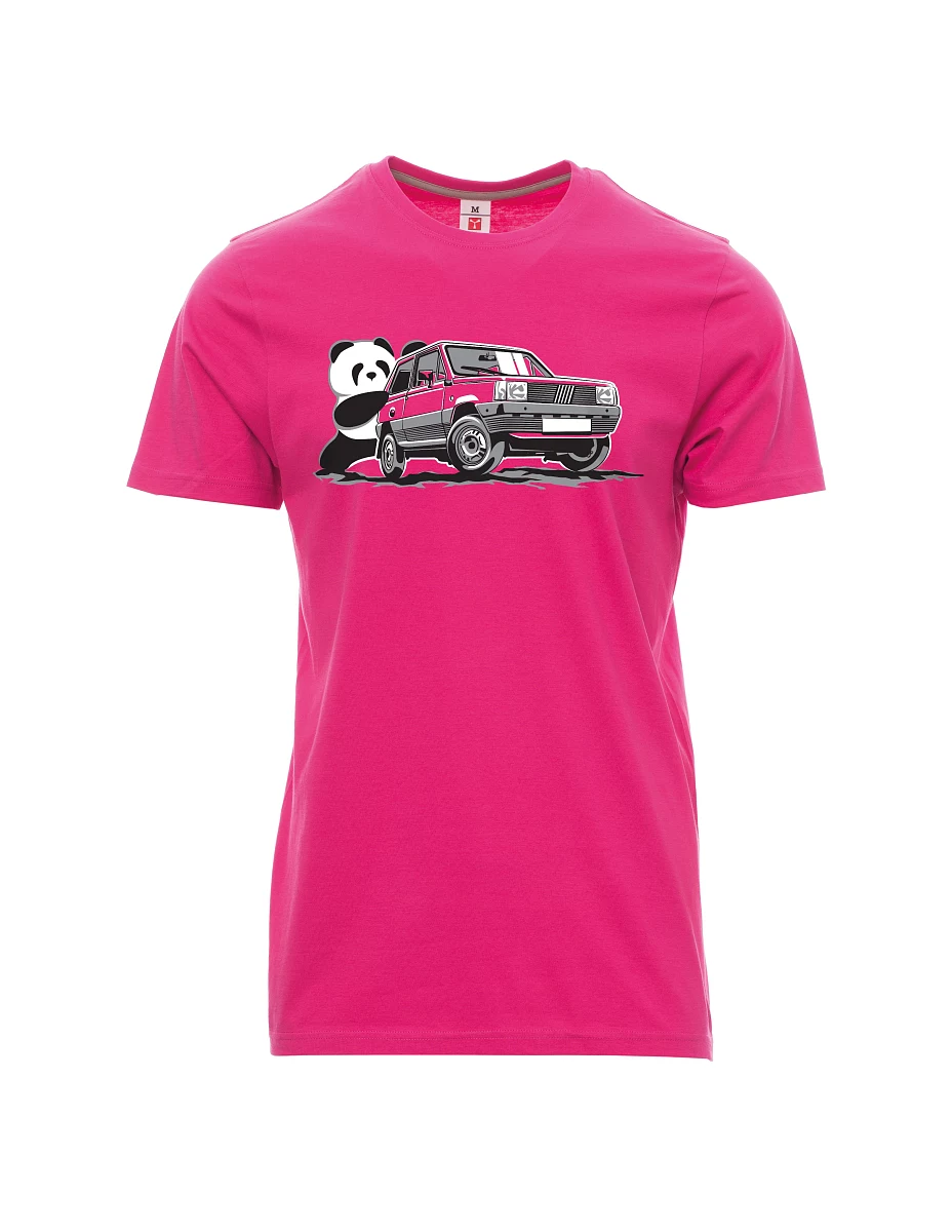 Męski t-shirt różowy Włoski weteran F Panda
