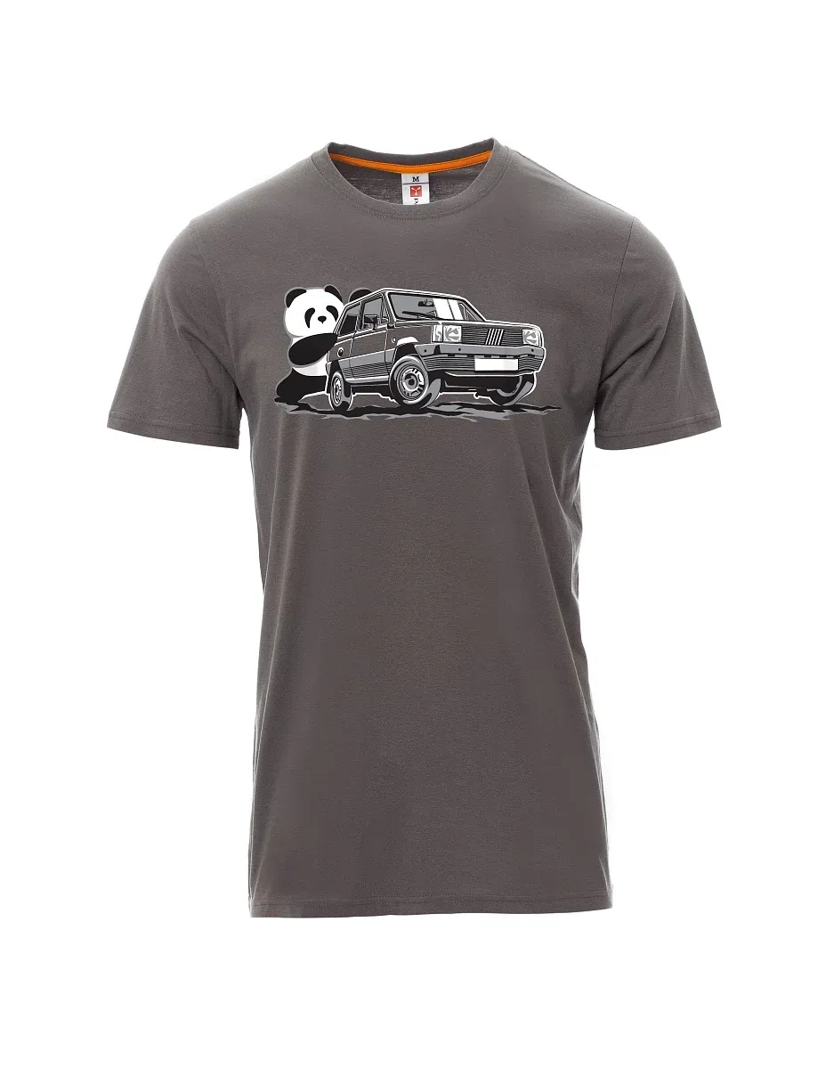 Męski t-shirt szary Włoski weteran F Panda
