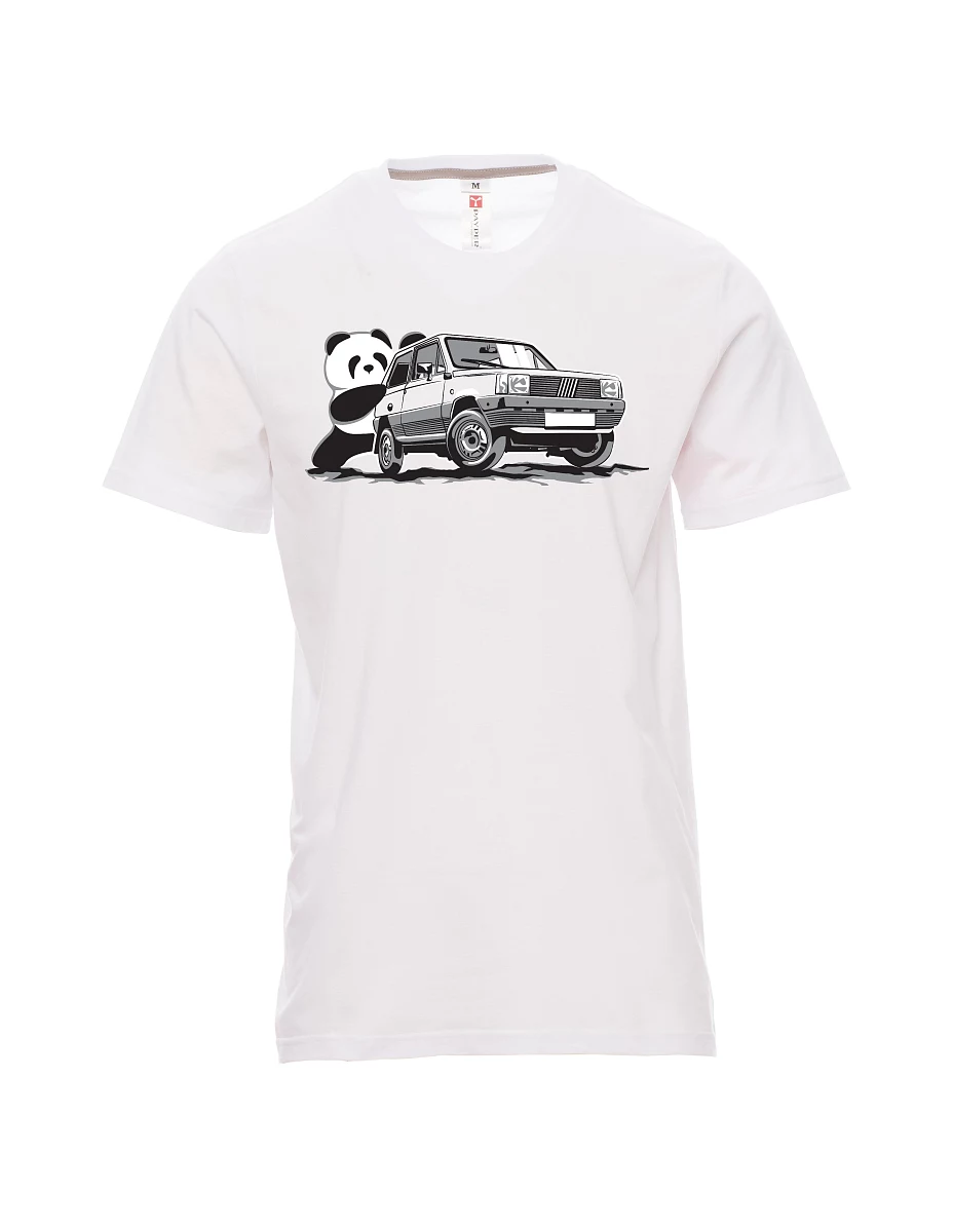 Męski t-shirt biały Włoski weteran F Panda