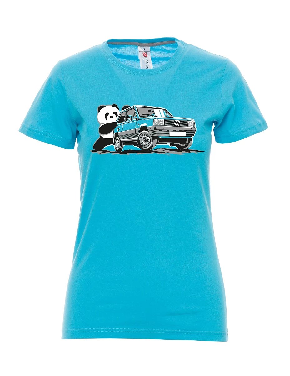 Damski t-shirt turkusowy Włoski weteran F Panda