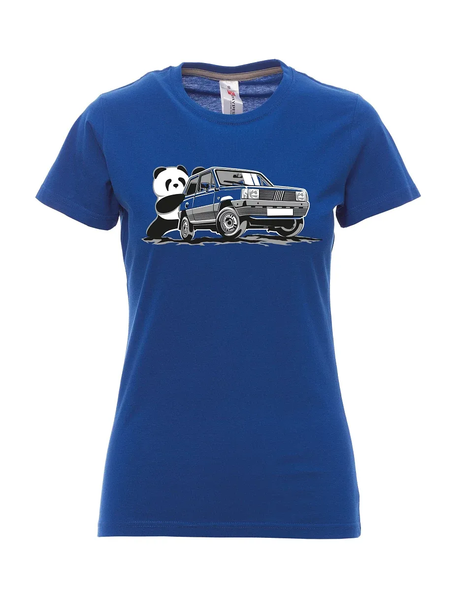 Damski t-shirt królewski niebieski Włoski weteran F Panda