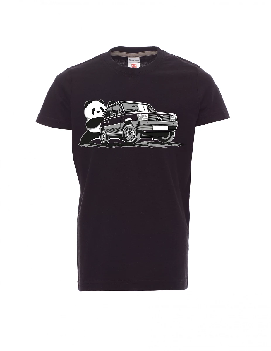 Dziecięcy t-shirt czarny Włoski weteran F Panda