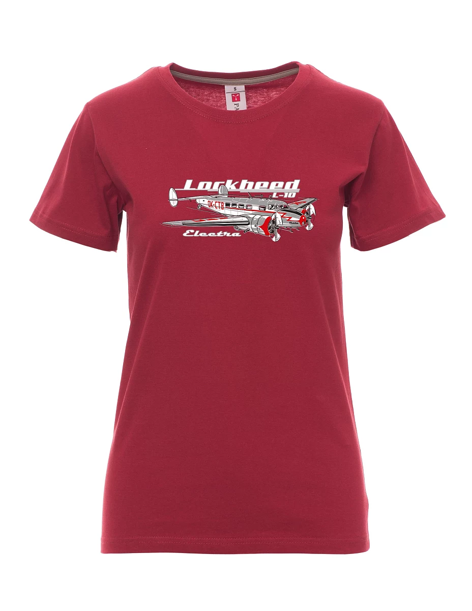 Damski t-shirt bordowy Lockheed L-10