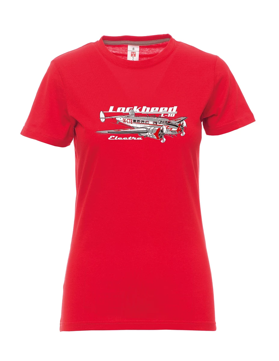 Damski t-shirt czerwony Lockheed L-10