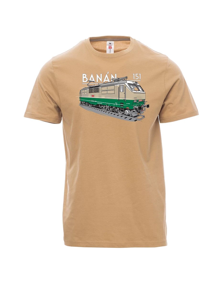 Męski t-shirt brązowy Lokomotywa elektryczna 151 "banan"