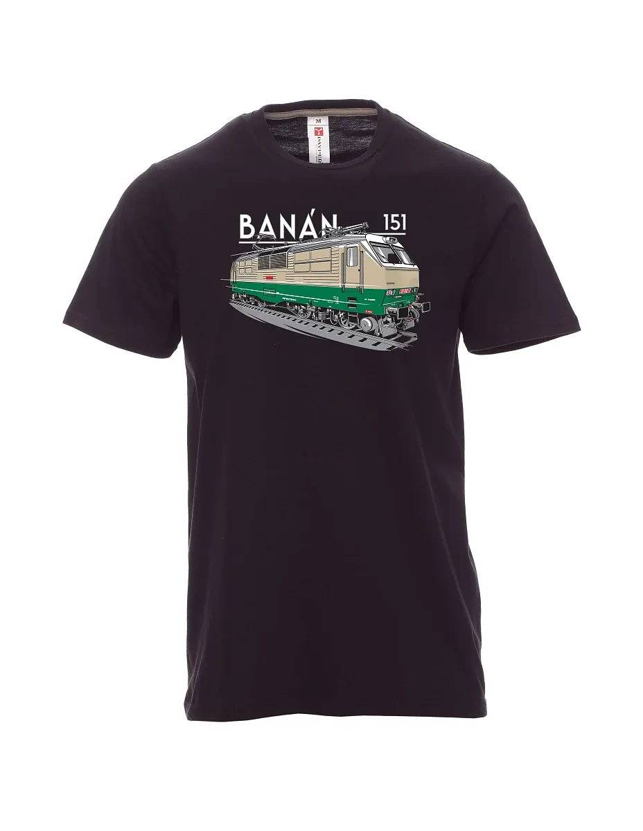 Męski t-shirt czarny Lokomotywa elektryczna 151 "banan"