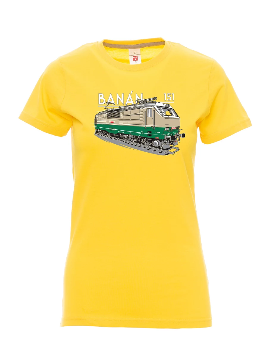 Damski t-shirt żółty Lokomotywa elektryczna 151 "banan"