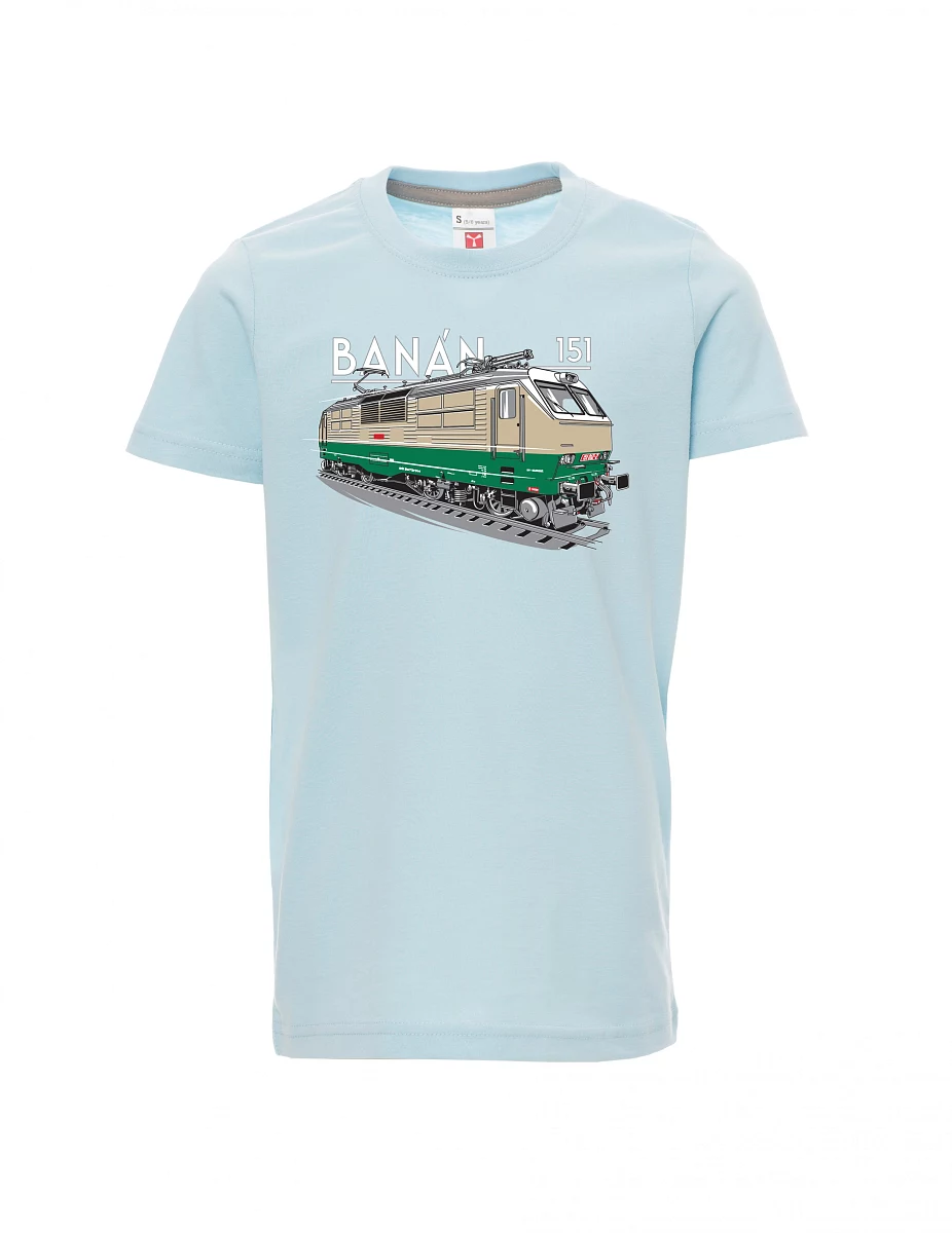 Dziecięcy t-shirt niebieski Lokomotywa elektryczna 151 "banan"