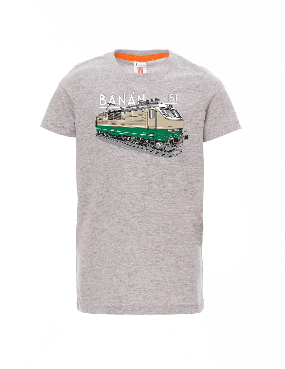 Dziecięcy t-shirt szary melange Lokomotywa elektryczna 151 "banan"