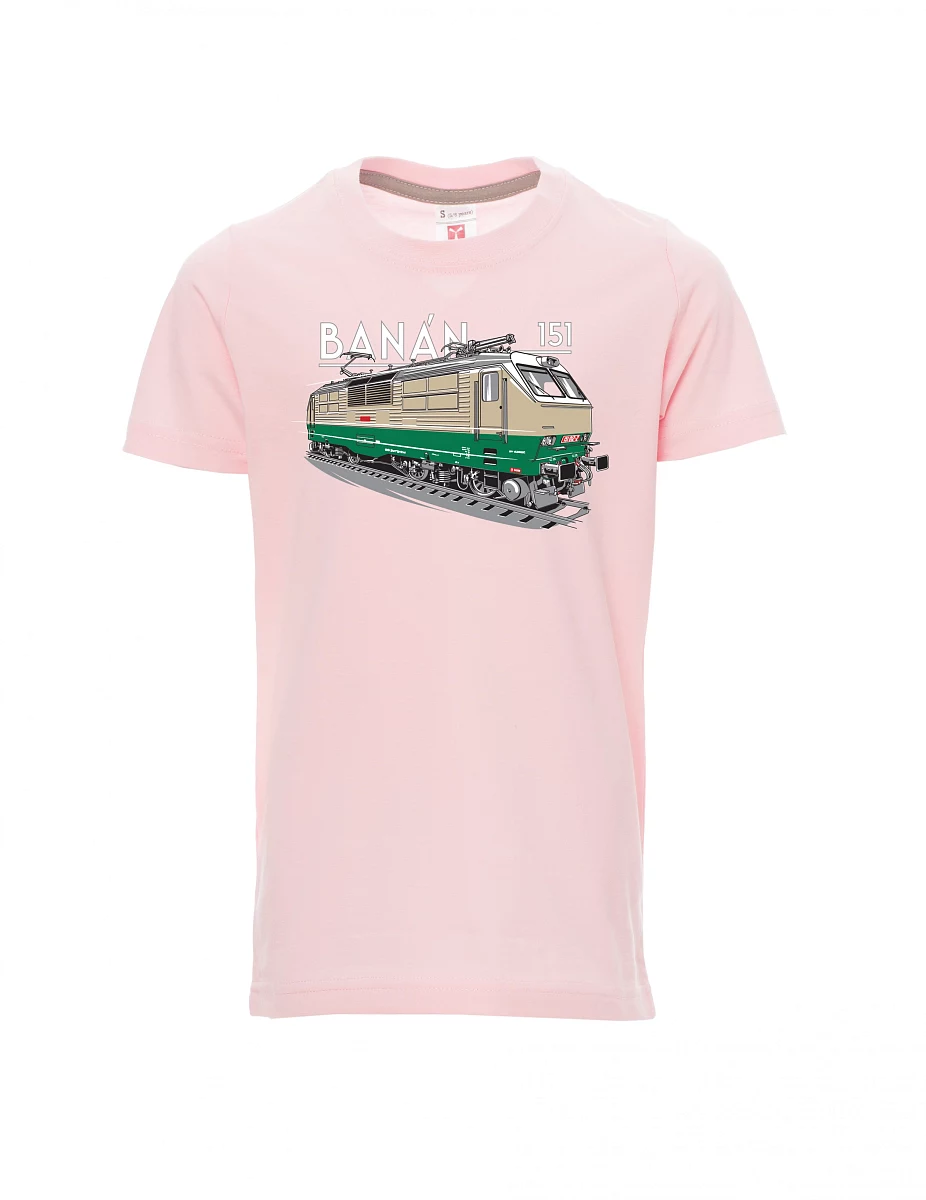 Dziecięcy t-shirt jasno różowy Lokomotywa elektryczna 151 "banan"