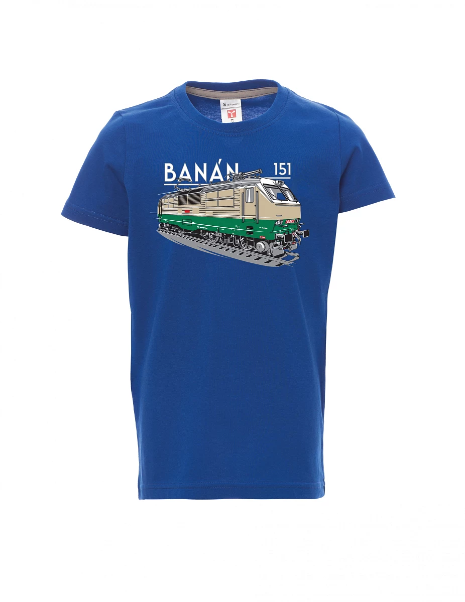 Dziecięcy t-shirt niebieski Lokomotywa elektryczna 151 "banan"
