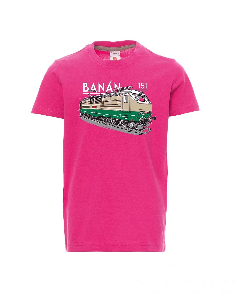 Dziecięcy t-shirt różowy Lokomotywa elektryczna 151 "banan"