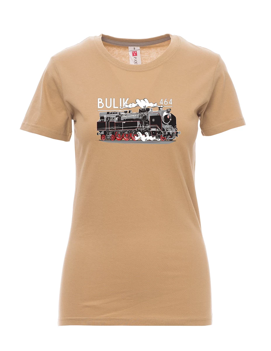 Damski t-shirt brązowy Lokomotywa 464