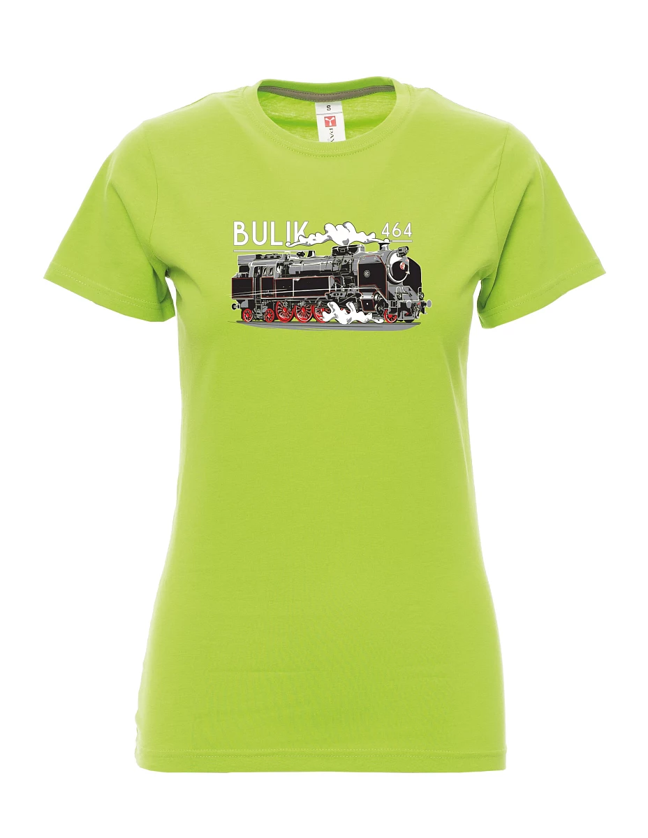 Damski t-shirt limetkowy Lokomotywa 464