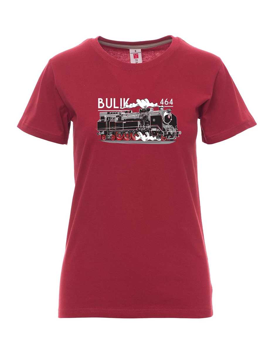 Damski t-shirt bordowy Lokomotywa 464