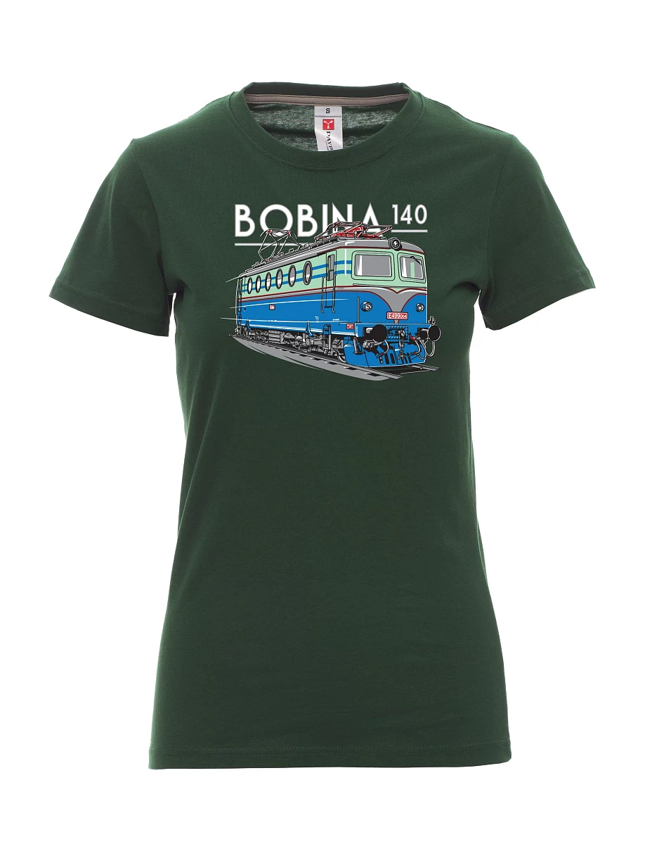 Damski t-shirt ciemnozielony Lokomotywa 140
