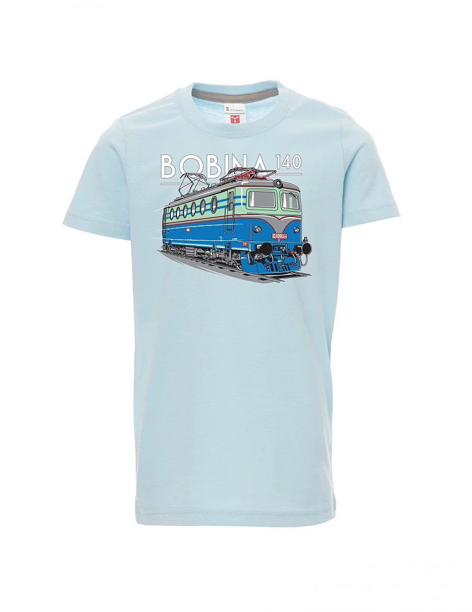 Dziecięcy t-shirt niebieski Lokomotywa 140
