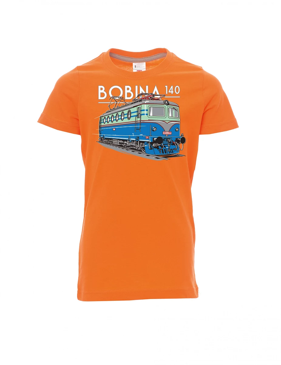Dziecięcy t-shirt pomarańczowy Lokomotywa 140