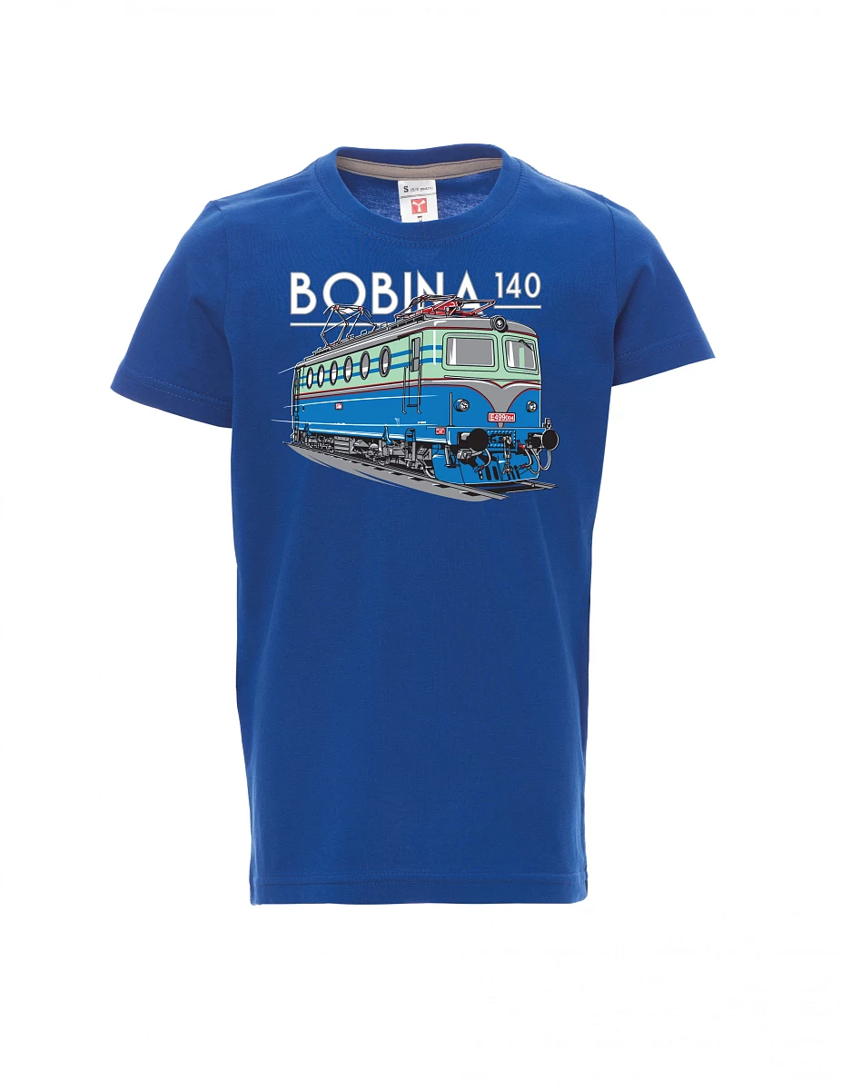 Dziecięcy t-shirt niebieski Lokomotywa 140